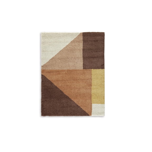 Signature Design by Ashley Gailmore Area Rug, 8' x 10', Geometric Shag Design, Cream, Pink & Ocher