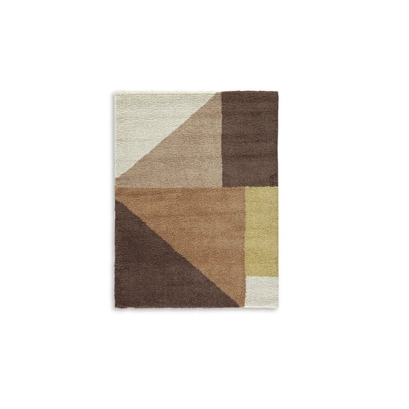 Signature Design by Ashley Gailmore Area Rug, 8' x 10', Geometric Shag Design, Cream, Pink & Ocher