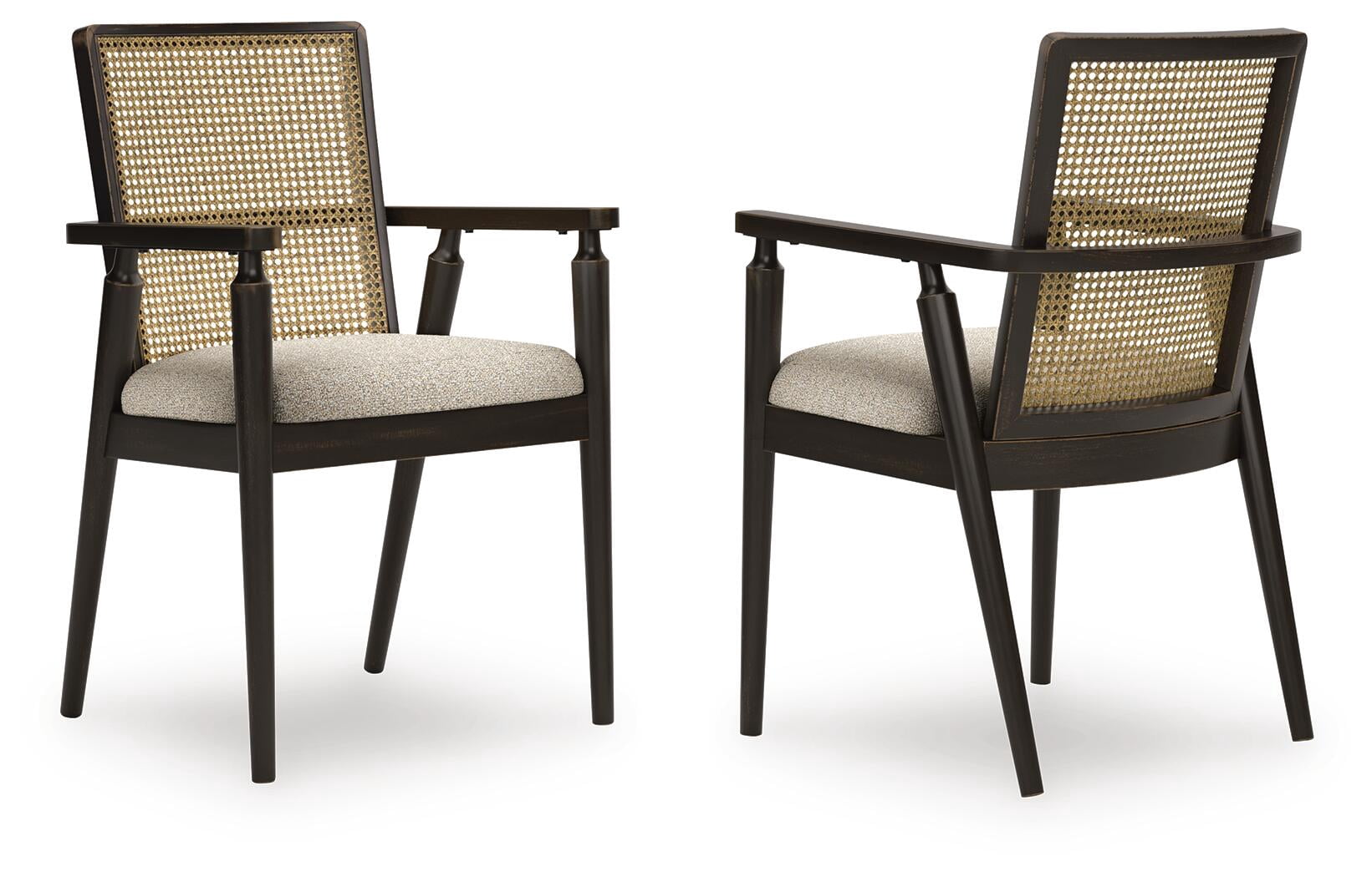 Signature Design by Ashley Galliden Dining Arm Chair, Set of 2, Black