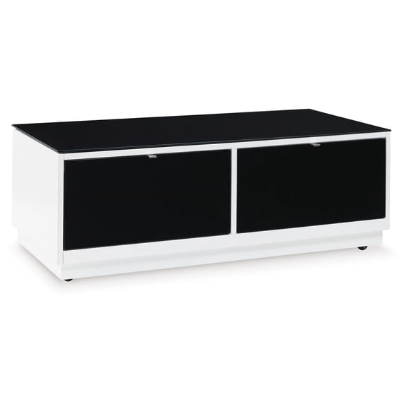 Signature Design by Ashley Gardoni Glass Tabletop Coffee Table, White/Black