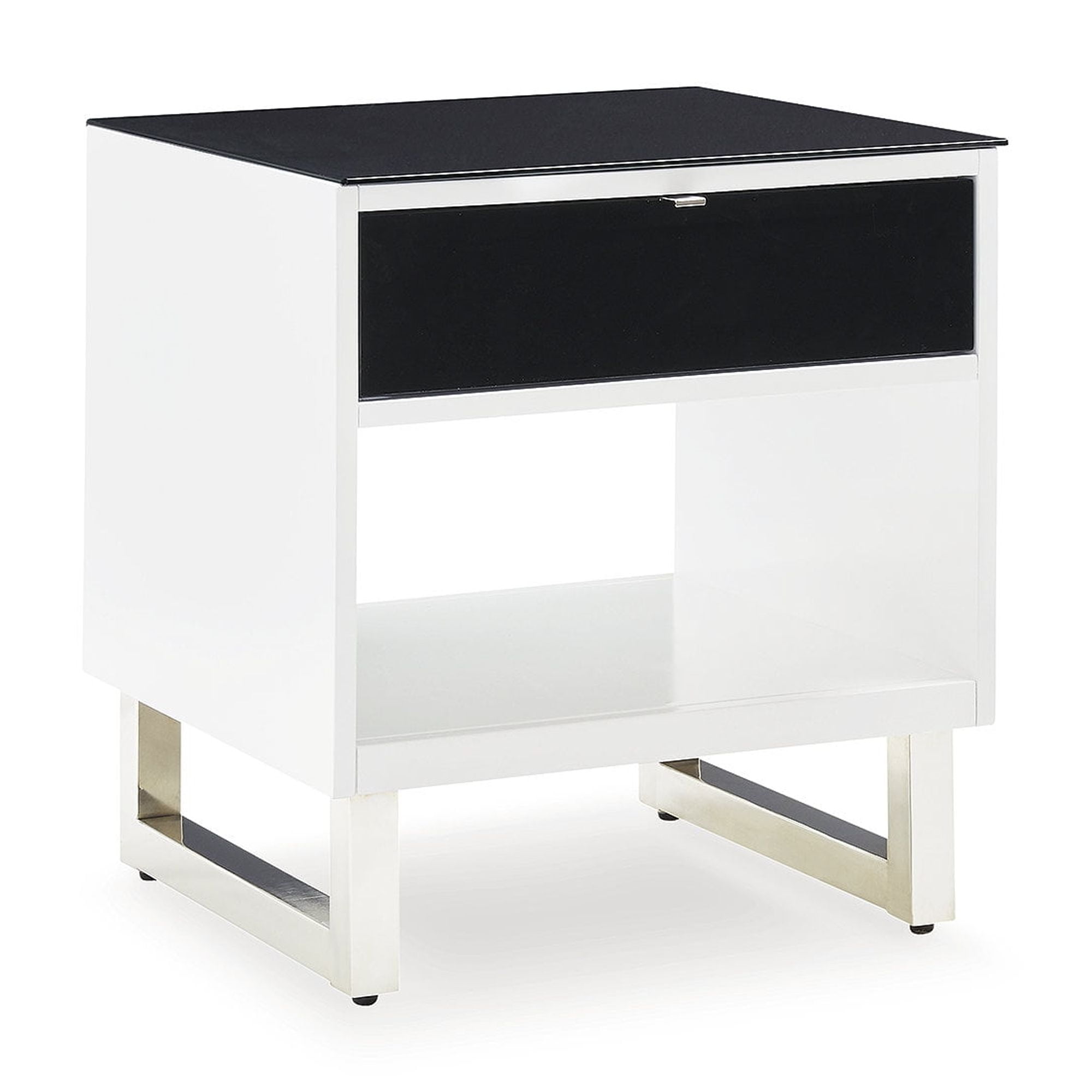 Signature Design by Ashley Gardoni Glass Tabletop End Table, White/Black