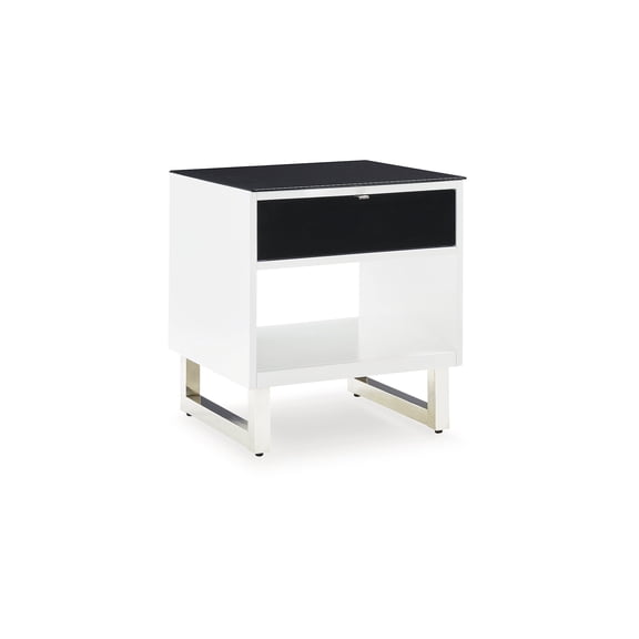 Signature Design by Ashley Gardoni Glass Tabletop End Table, White/Black