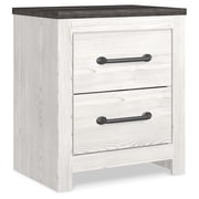 Signature Design by Ashley Gerridan 2 Drawer Nightstand, White/Gray