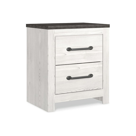 Signature Design by Ashley Gerridan 2 Drawer Nightstand, White/Gray