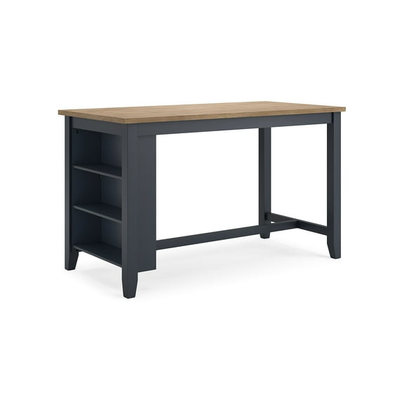 Signature Design by Ashley Gesthaven Counter Height Dining Table with Butcher Block Top, Blue