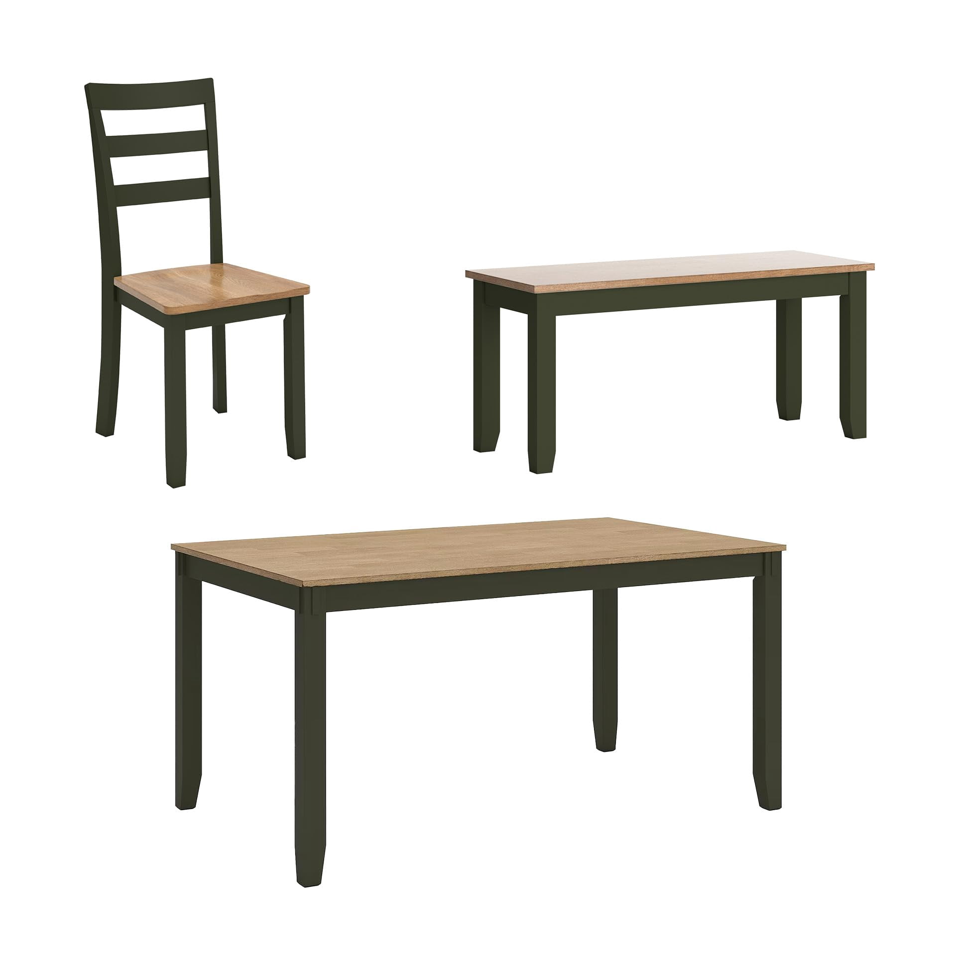 Signature Design by Ashley Gesthaven Natural & Green Dining Table Set - Set of 6
