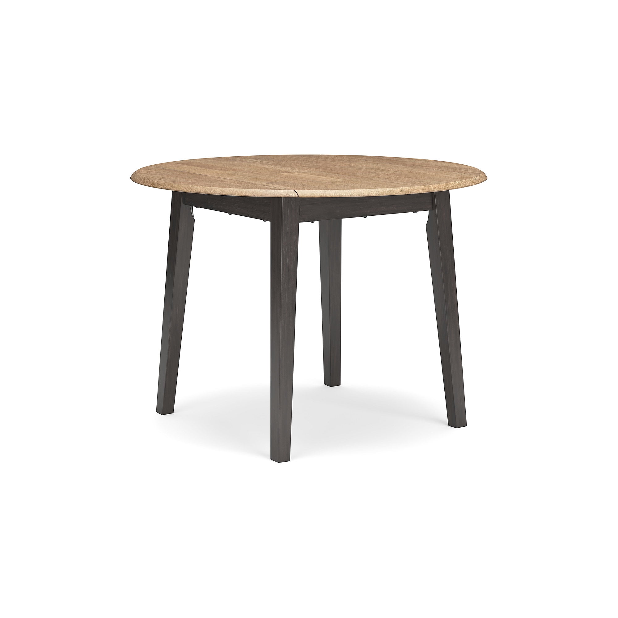 Beige and Brown Reclaimed Wood Round Extendable Dining Table