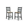 thumbnail image 1 of Signature Design by Ashley Gesthaven Solid Wood Frame Counter Height Barstool, Set of 2, Slate Blue/Natural, 1 of 8