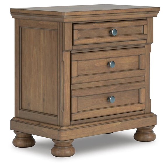Signature Design by Ashley Glarrison Two Drawer Night Stand - Brown with Aged Pewter Hardware