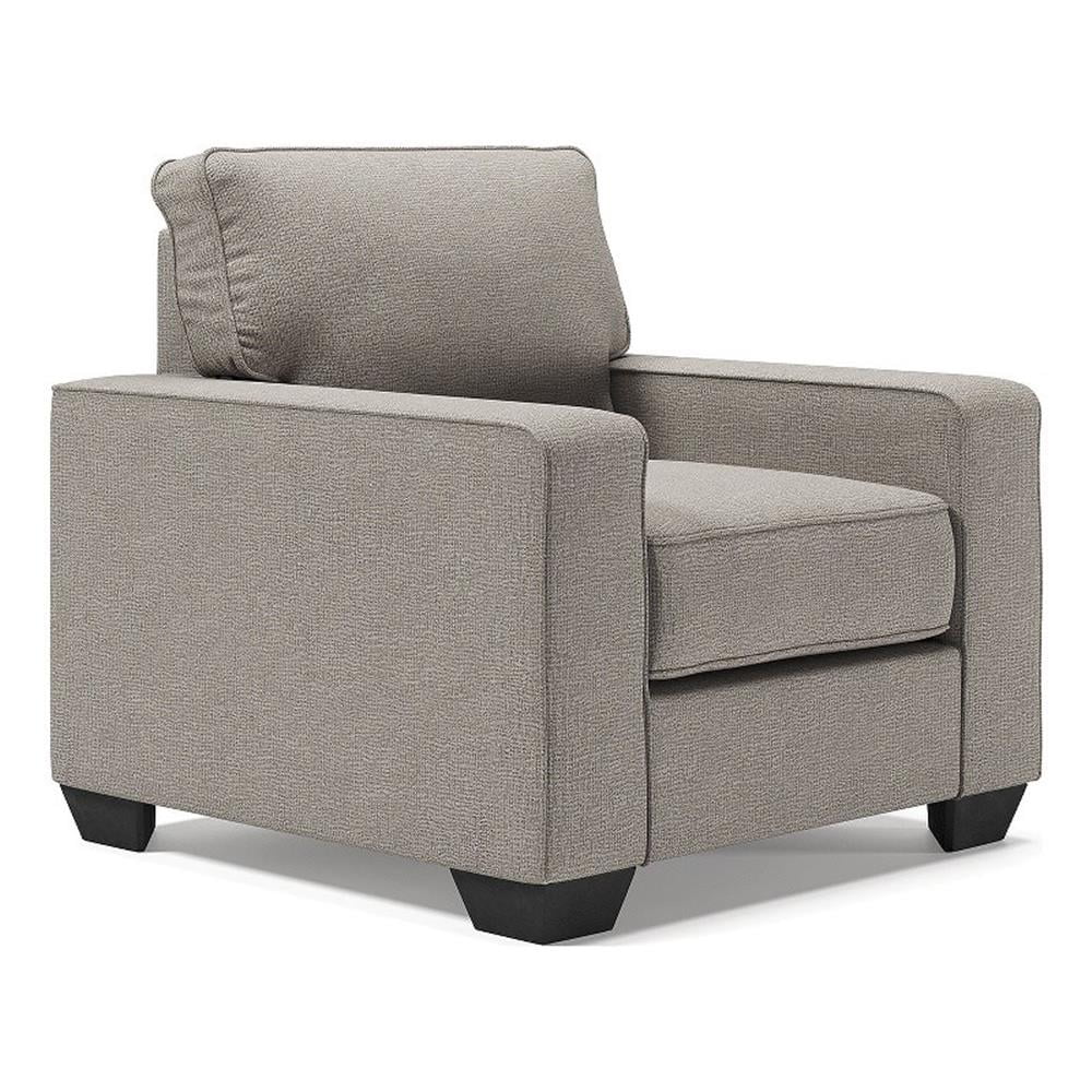 Contemporary Stone Gray Microfiber 38" Accent Chair