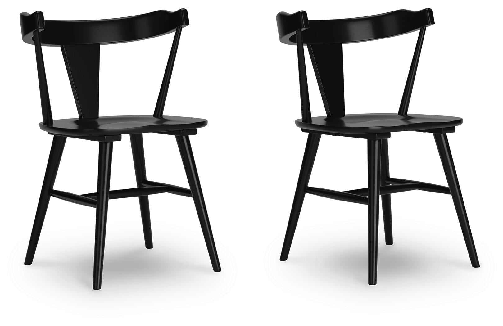 Signature Design by Ashley Gretlynn Modern Dining Chairs with Wraparound Back, Set of 2, Black