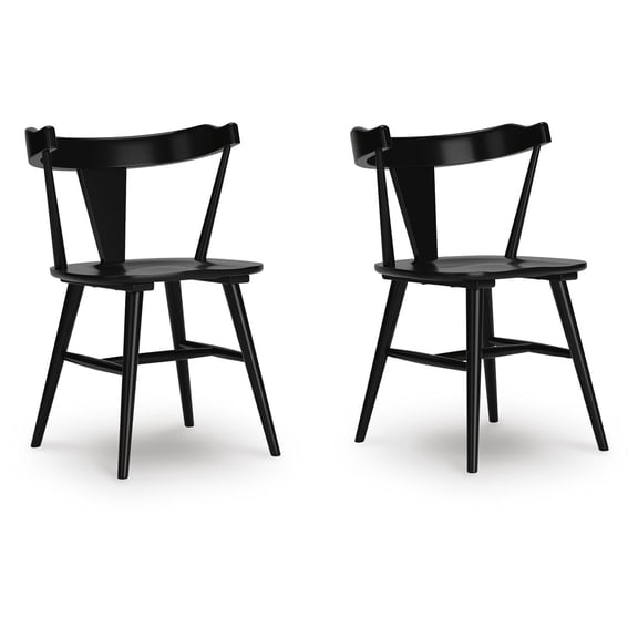 Signature Design by Ashley Gretlynn Modern Dining Chairs with Wraparound Back, Set of 2, Black