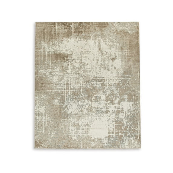 Signature Design by Ashley Grifflain Contemporary 8' x 10' Machine Woven Abstract Pattern Large Area Rug, Low Pile, Tan & Brown
