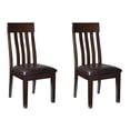 thumbnail image 1 of Signature Design by Ashley Haddigan Faux Leather Cushioned Rake Back Dining Chair, Set of 2, Dark Brown, 1 of 6