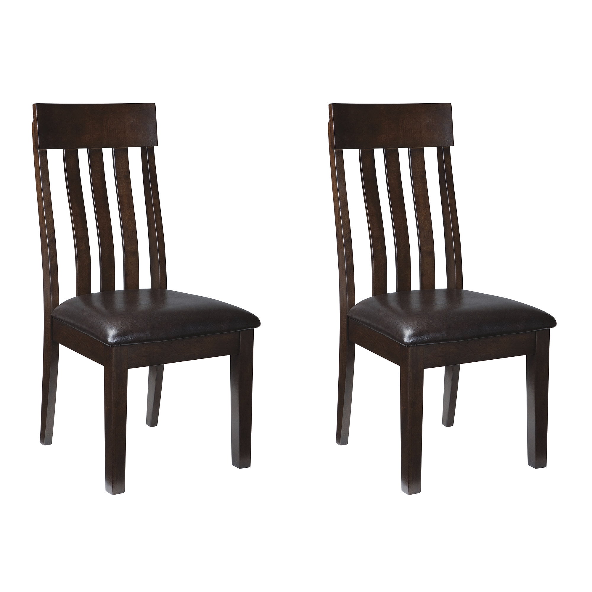 Haddigan Dark Brown Upholstered Wood Side Chair Set