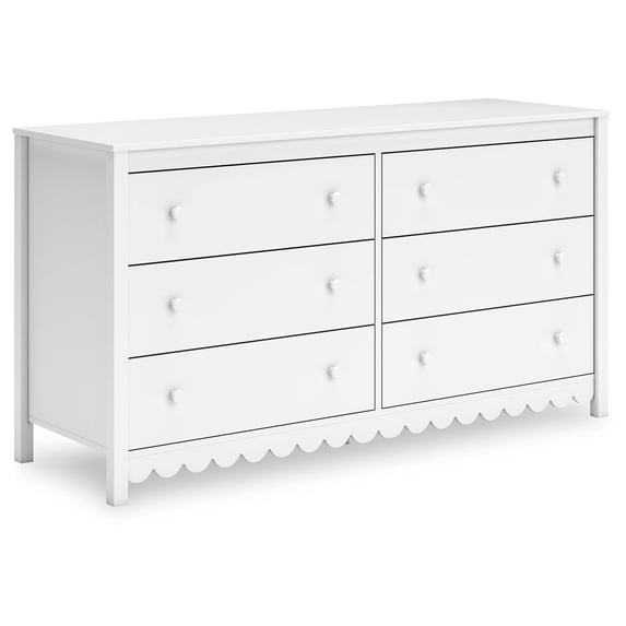 Signature Design by Ashley Hallityn 6 Drawer Dresser, White