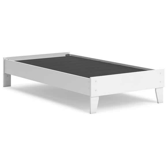 Signature Design by Ashley Hallityn Twin Platform Bed in Matte White Finish