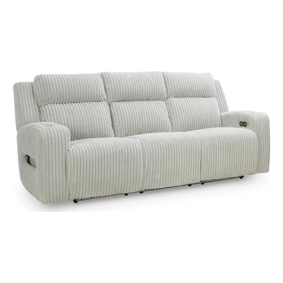 Signature Design by Ashley Hartmere Power Reclining Sofa in Light Gray