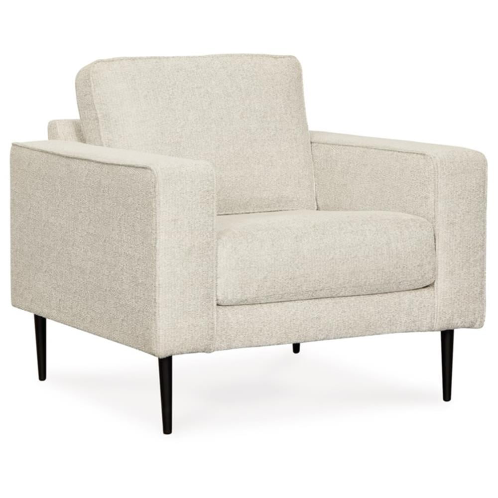 Hazela Beige Chevron Upholstered Chaise with Black Legs