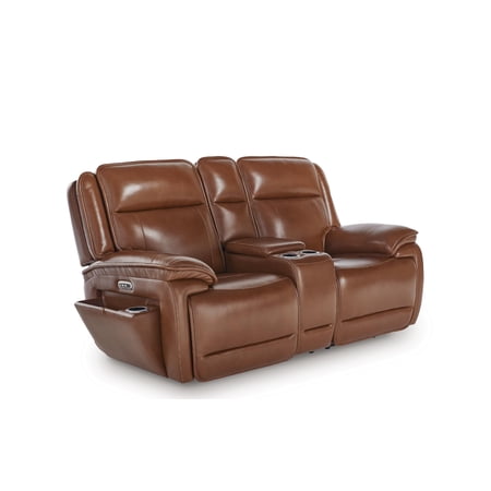 Signature Design by Ashley Healy Pier Brown Power Reclining Loveseat W/ Console