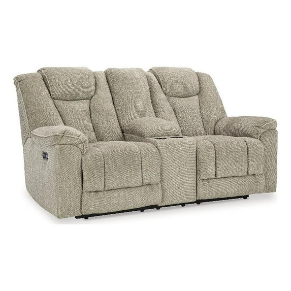 Signature Design by Ashley Hindmarsh Stone Power Reclining Loveseat with Console