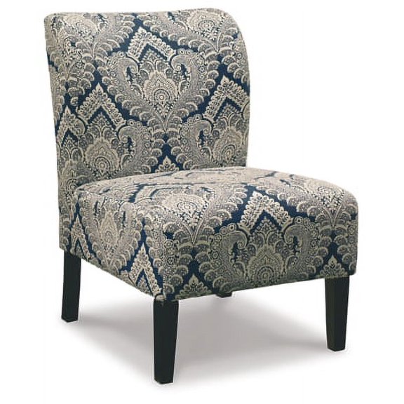 Signature Design by Ashley Honnally Modern Medallion Pattern Accent Chair, Blue & Ivory