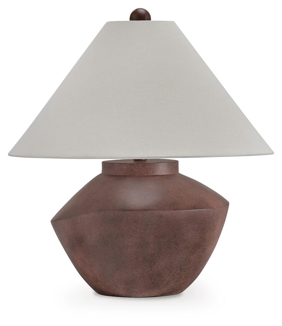 Signature Design by Ashley Honsworth Poly Table Lamp, Antique Red-Brown Finish, Empire Shade