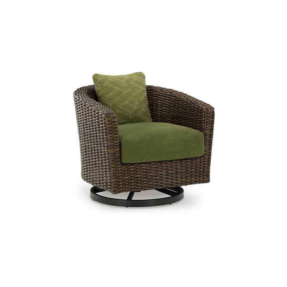 Signature Design by Ashley Horizon Hall All-Weather Outdoor Swivel Lounge with Cushion, Green