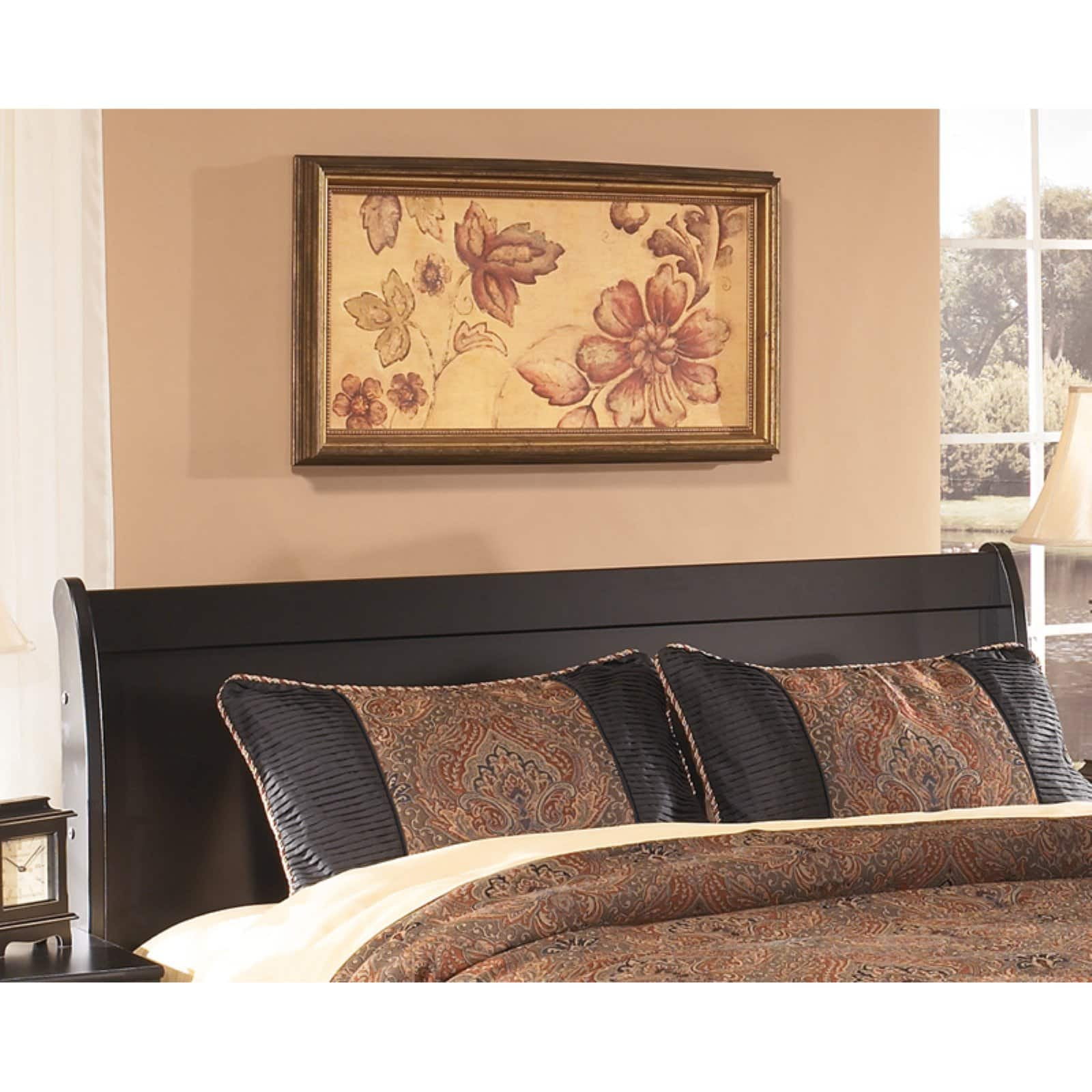 Signature Design by Ashley Huey Vineyard Black King Sleigh Headboard