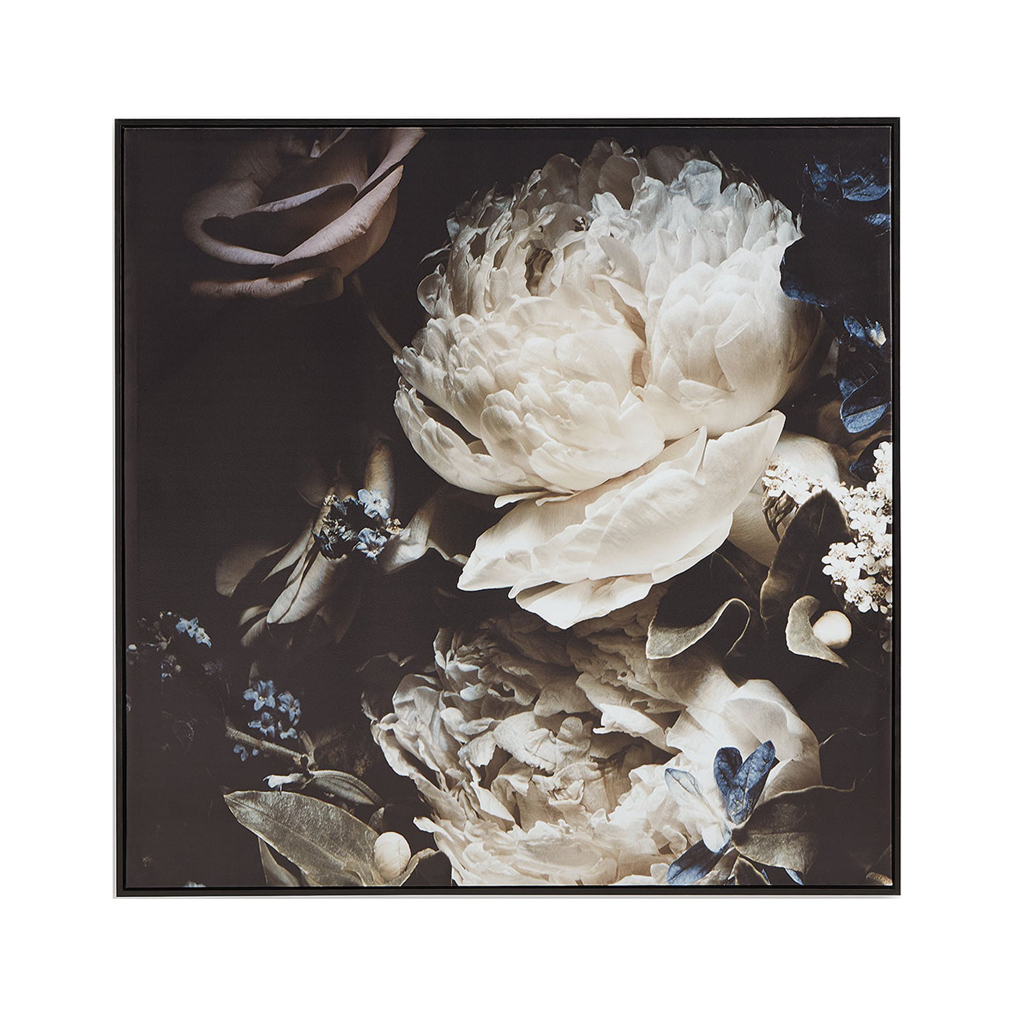 Hurshaw Beige and Dark Brown Floral Canvas Wall Art 40 x 40 Inches
