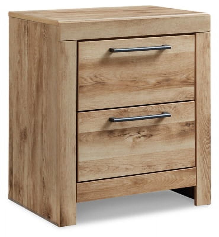 Hyanna Contemporary Beige 2-Drawer Nightstand with USB Charging