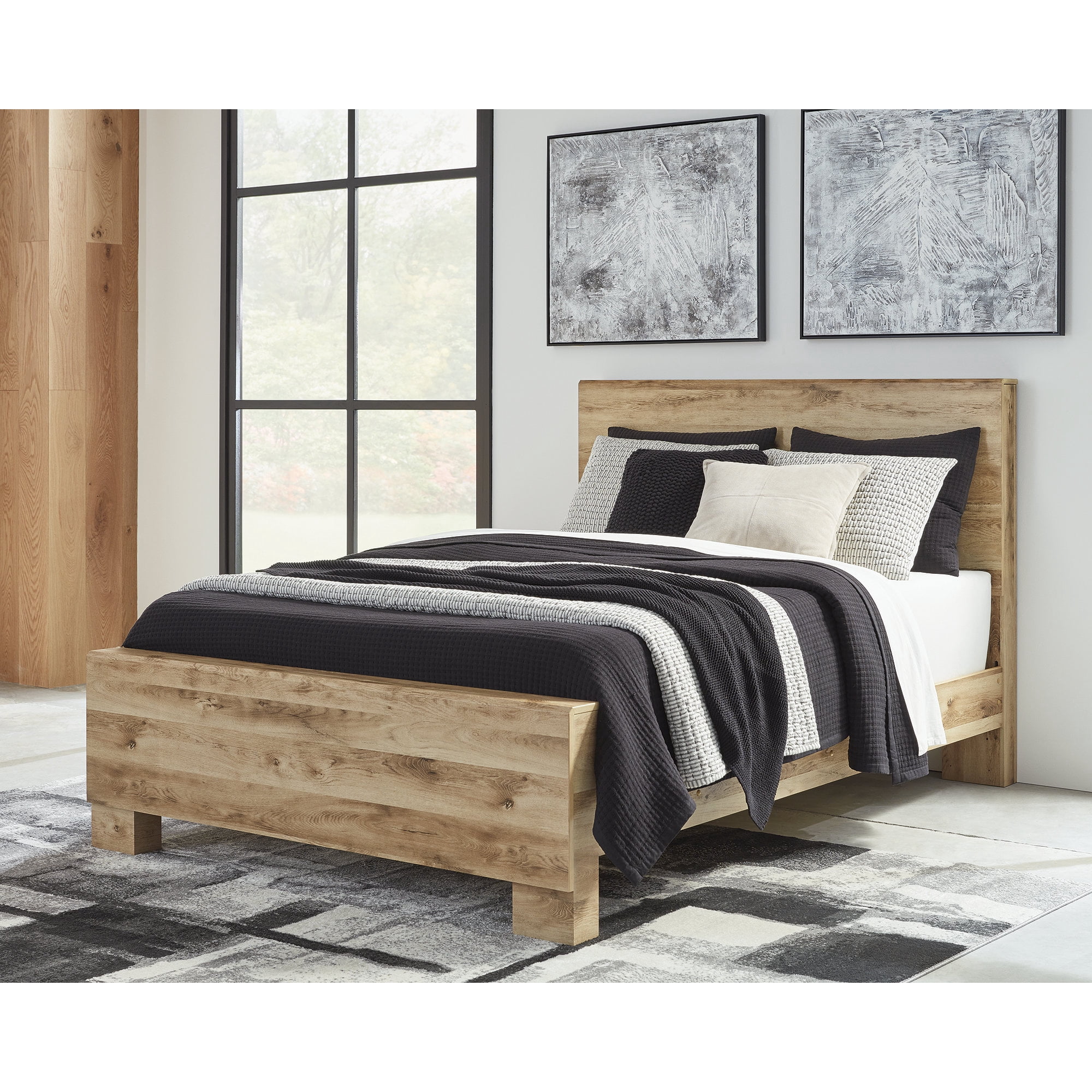 Signature Design by Ashley Hyanna Rustic Queen Panel Bed, Light Brown