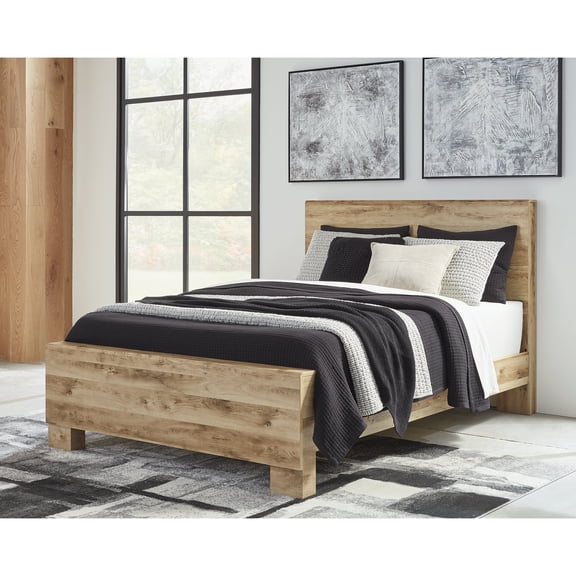 Signature Design by Ashley Hyanna Rustic Queen Panel Bed, Light Brown