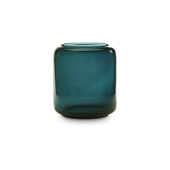 Signature Design by Ashley Inisland 8" Glass Vase, Teal Blue Coastal Decor