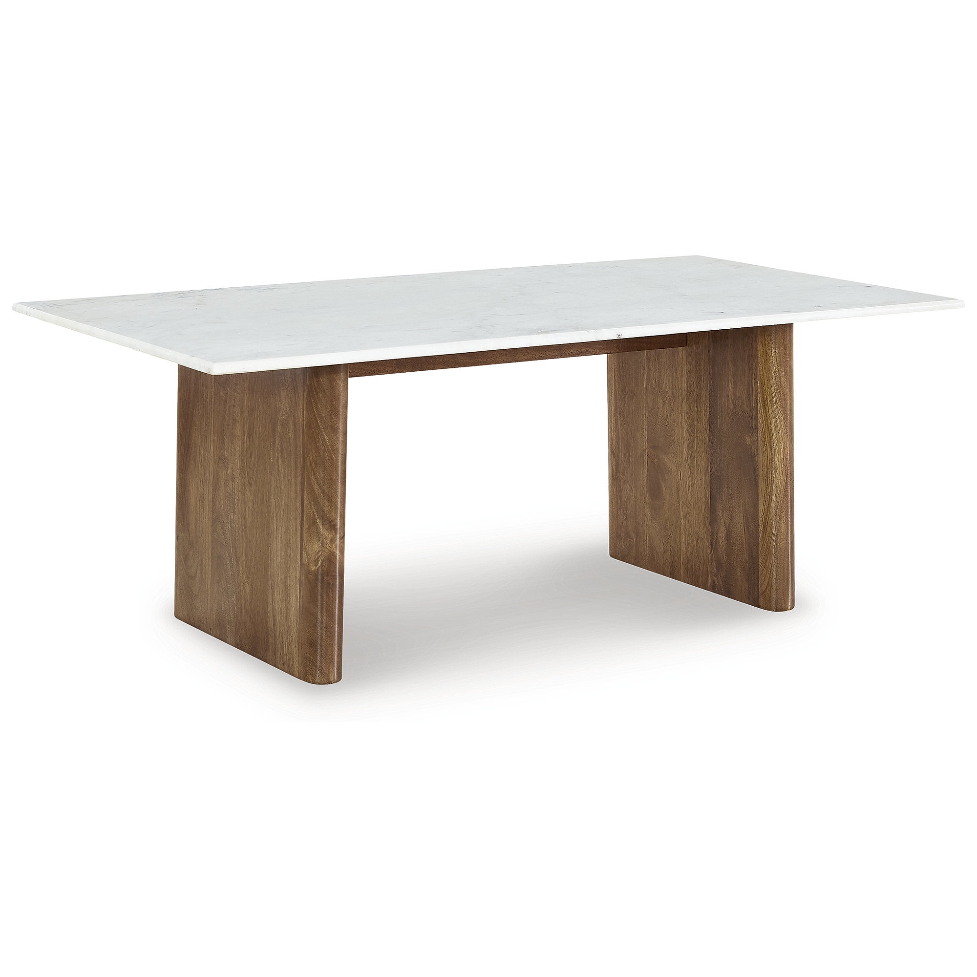 Signature DESIGN BY ASHLEY Isanti 33 In. White/Brown Round Marble Coffee Table T652 8