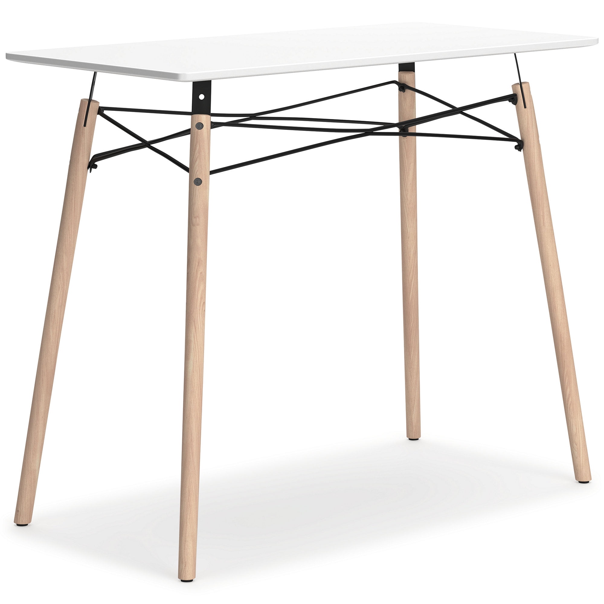 Contemporary White/Natural Wood Home Office Desk 36"x18"