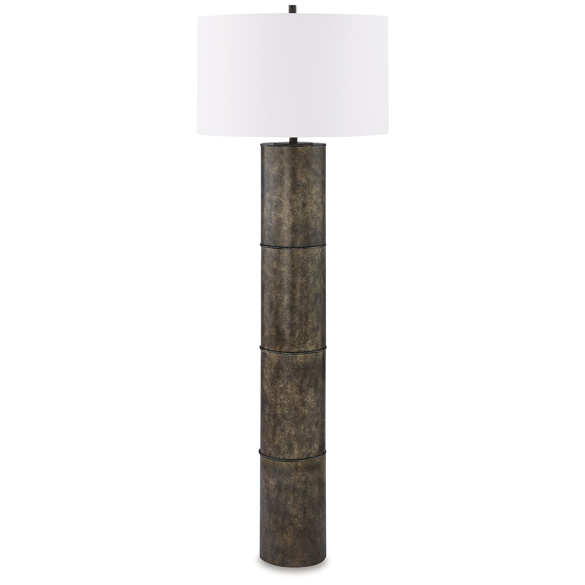 Jebson Dark Bronze Adjustable Metal Floor Lamp with Fabric Shade