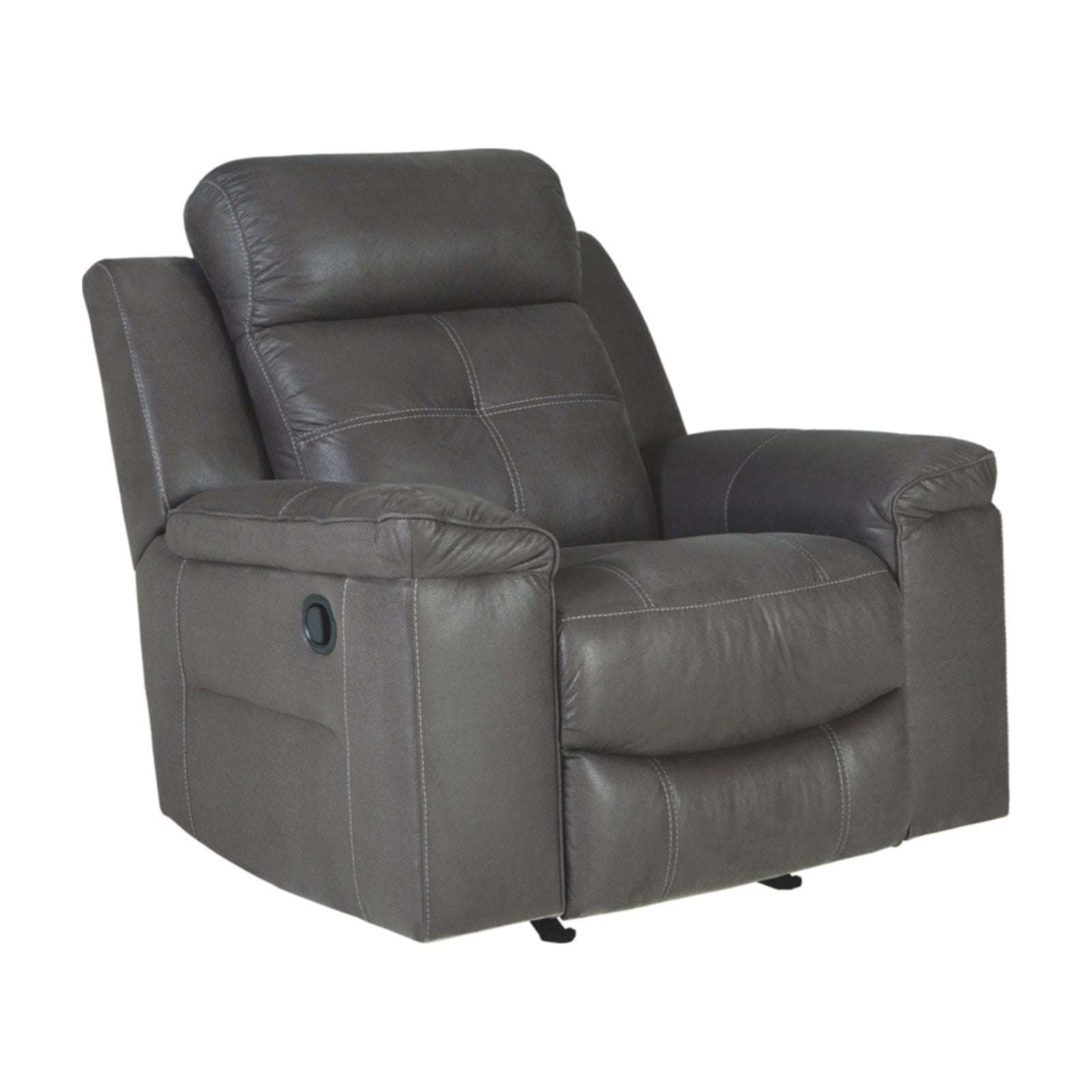 Dark Gray Faux Leather Contemporary Recliner