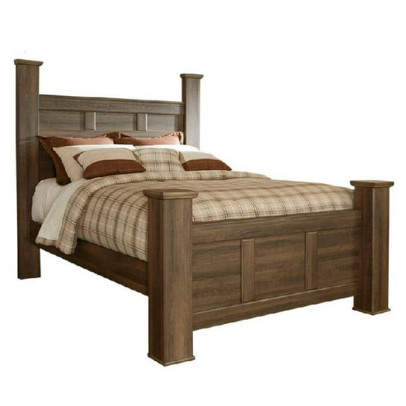 Signature Design by Ashley Juararo Poster Queen Bed in Dark Brown