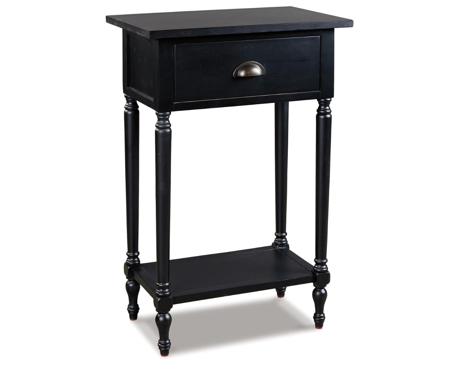 Signature Design by Ashley Juinville Vintage Casual 1 Drawer Accent End Table, Black