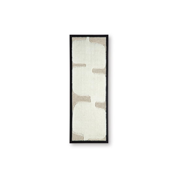 Signature Design by Ashley Kadworth Wall Decor, Taupe, Textured Abstract Wall Panel with Black Frame