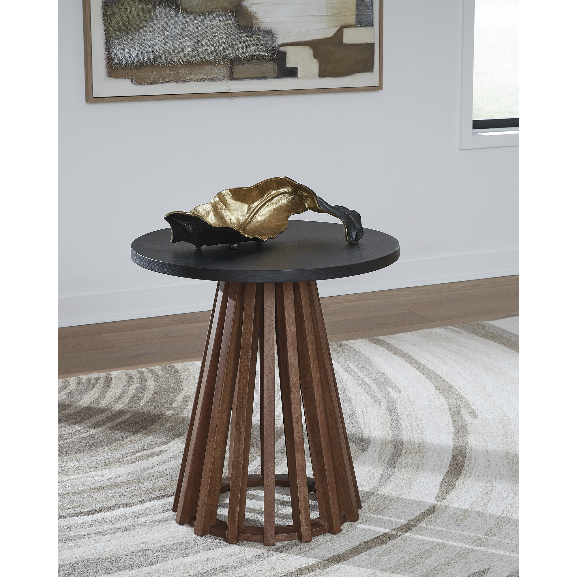 Signature Design by Ashley Kallari End Table, Warm Brown & Black
