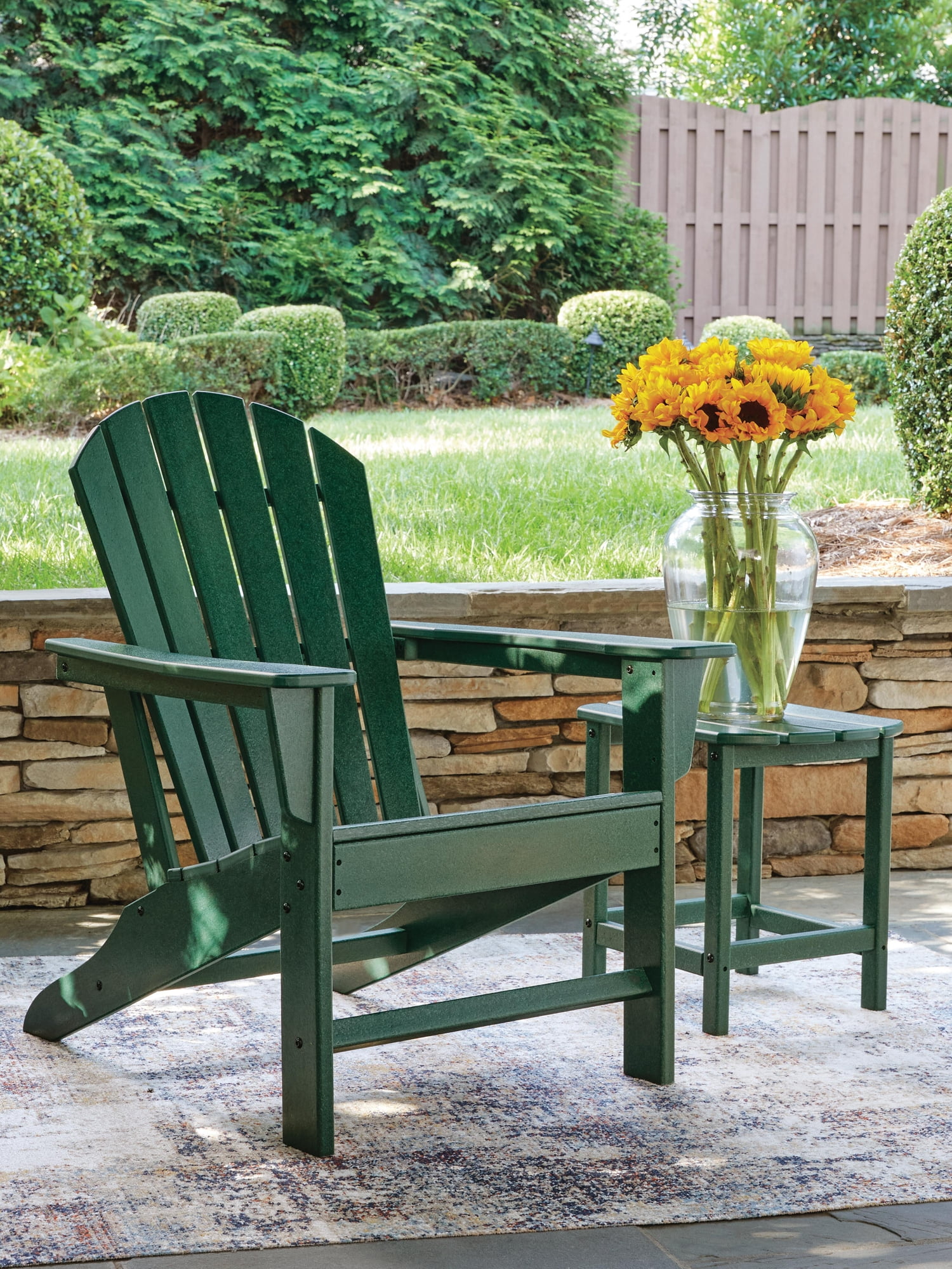 Signature Design by Ashley Karson City Adirondack Chair, Outdoor Patio Chair, Green MEGA-TUFF® HDPE