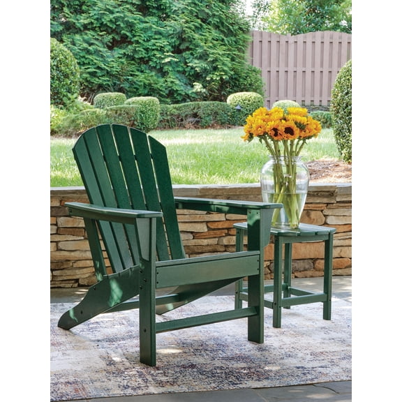 Signature Design by Ashley Karson City Adirondack Chair, Outdoor Patio Chair, Green MEGA-TUFF HDPE