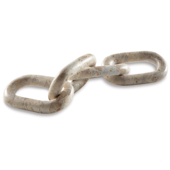 Signature Design by Ashley Kenport Marble Link Sculpture, Light Beige Interlocking Tabletop Decor