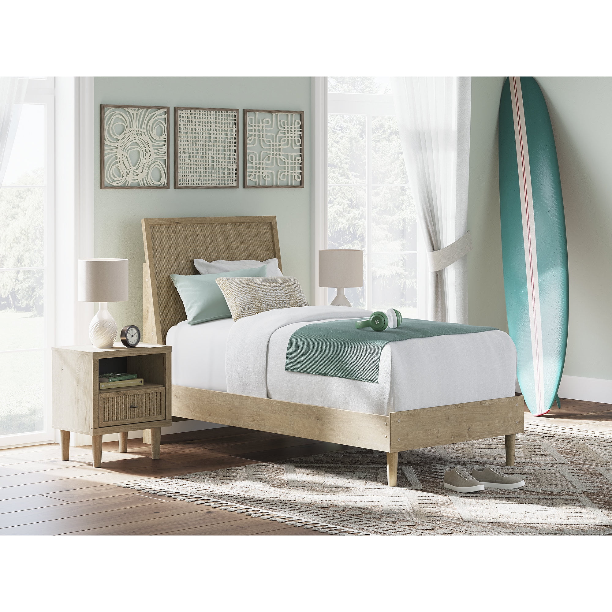 Signature Design by Ashley Kids Cielden Modern Light Brown Twin Panel Bed
