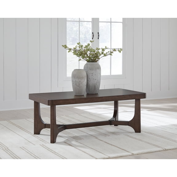 Signature Design by Ashley Korestone Rectangular Coffee Table, Dark Brown Wood