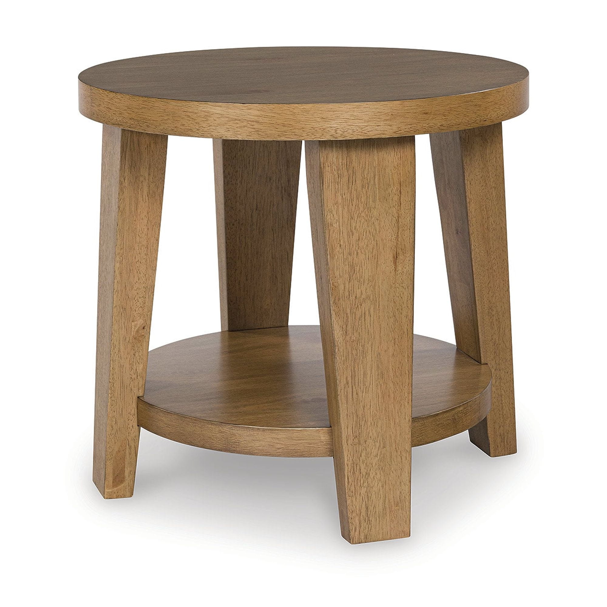 Kristiland 26" Round Brown Mango Wood End Table