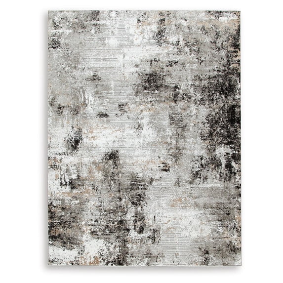 Signature Design by Ashley Langwell Abstract Area Rug 8' x 10', Black, Gray, White Modern Indoor Living Room Rug
