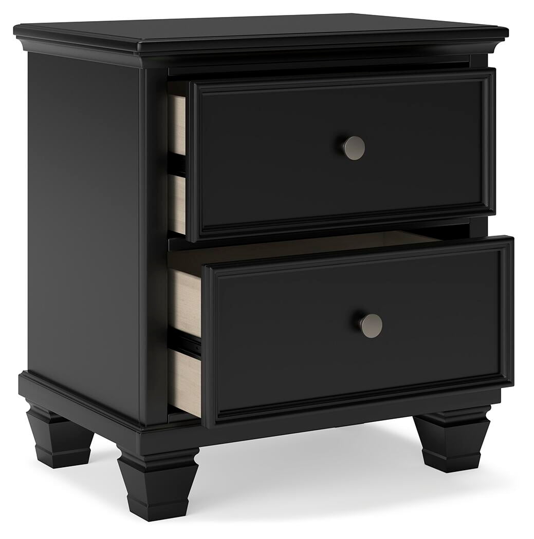 Signature Design by Ashley Lanolee Classic 2 Drawer Nightstand for Bedroom, Black